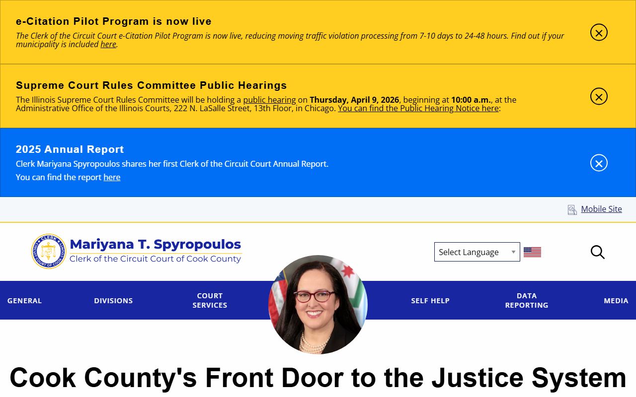 Cook County Circuit Clerk official website court records