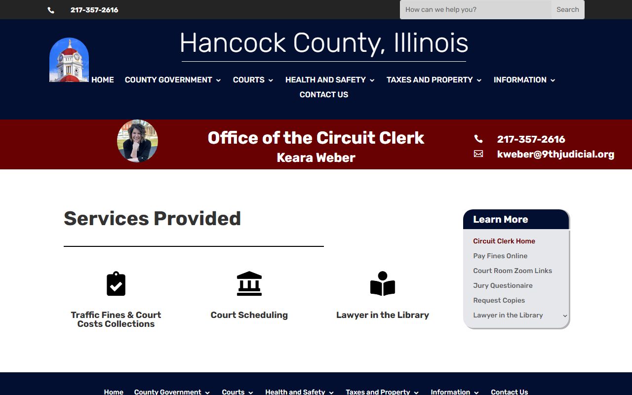 Hancock County court records circuit clerk