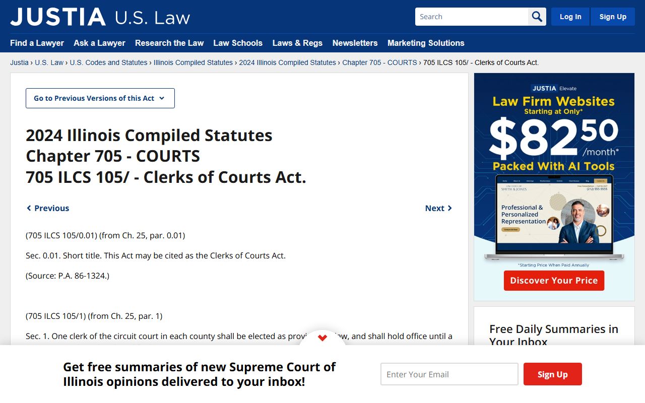 Illinois Clerk of Courts Act establishing public access rights to court records