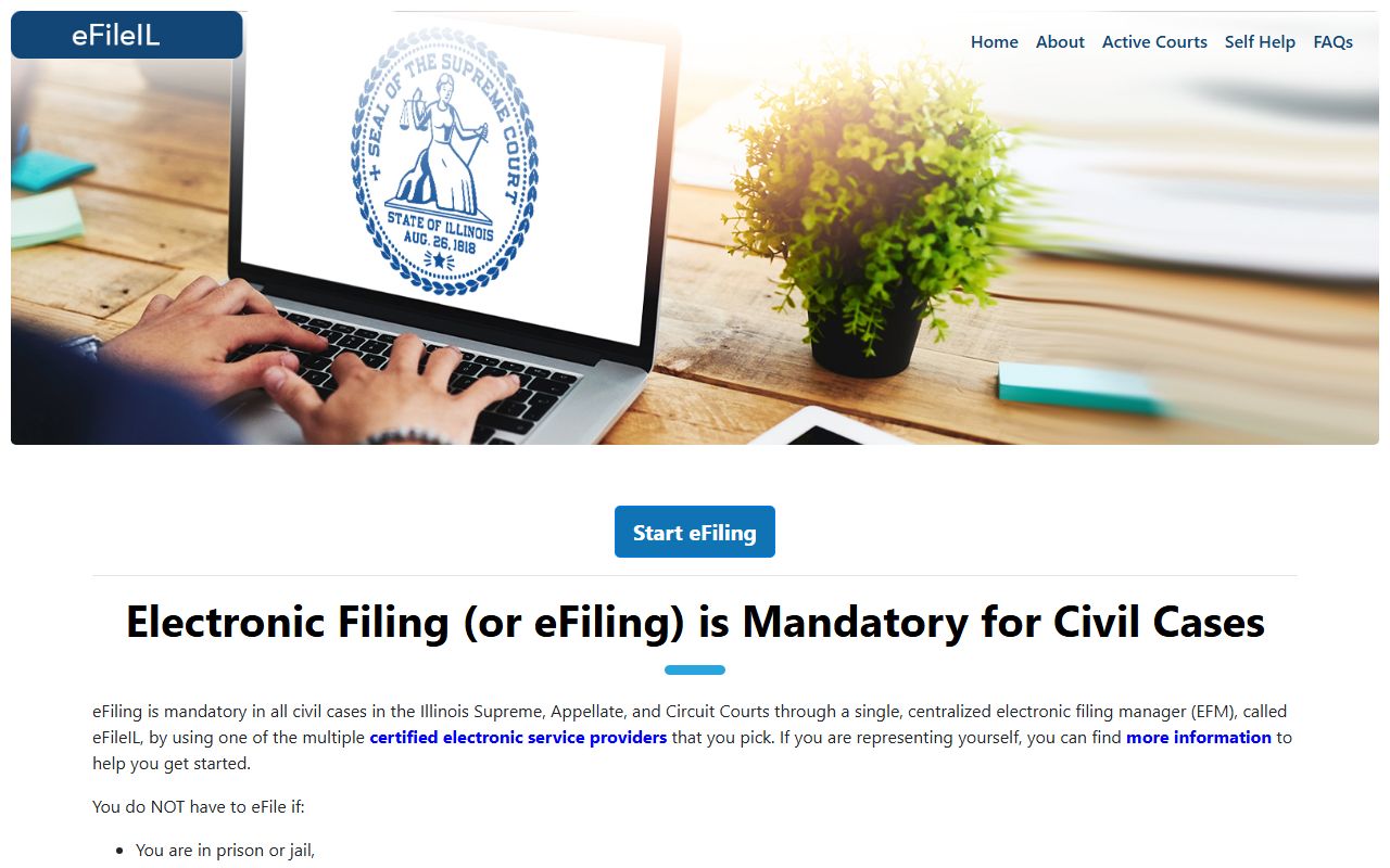 eFileIL portal for submitting and accessing Illinois court records electronically